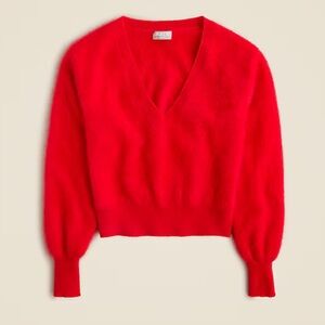 J. Crew Cashmere V-Neck Red Sweater for Women